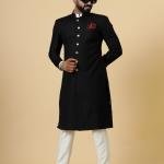 Classic Black Achkan for Men | Elegant Ethnic Wear | Jaipurio